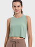 'Vivian' Drawstring Semi Backless Active Tank - Celes Fashion